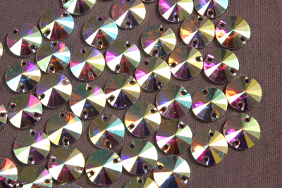 Стразы пришивные 10мм круглые Кристалл АВ - изображение