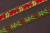 Лента 17мм жаккардовая 8303 Цветы Хаки/красный/зеленый
