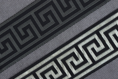 Тесьма жаккардовая 35мм Версаче Черный/Золото - изображение