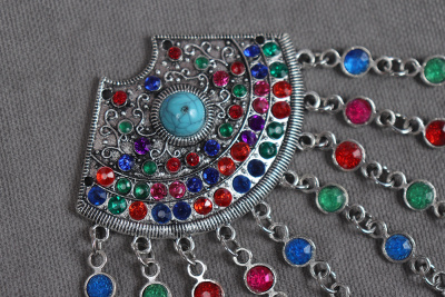 Этническое украшение 65*110мм подвеска m6940 Серебро - изображение