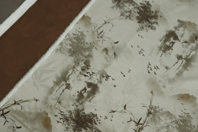 Шелк-жаккард 3056 Китайский сюжет Серо-зеленый - изображение