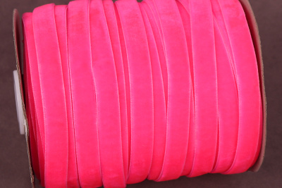 Лента бархатная 10мм Яр.Розовый 8529 - изображение