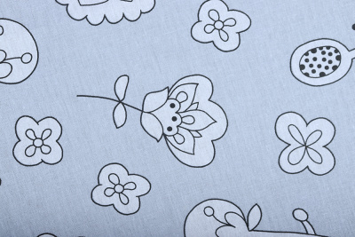 Поплин набивной 105 гр/м.кв. 220 Компаньон совята Серый - изображение