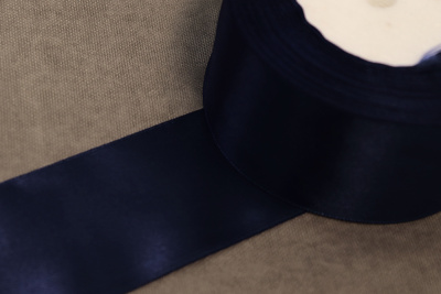 Лента атласная 50мм Т.Синий №154 - изображение