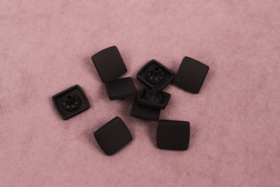 Кнопки пробивные 13*15мм декоративная прорезиненный Черный - изображение