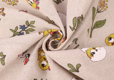 Лен набивной 155 гр/м.кв. Цыпочка - изображение