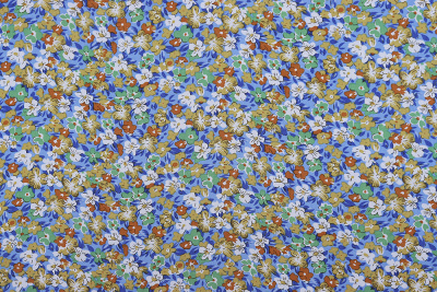 Штапель набивной ANNA 121473 Цветы на голубом - изображение