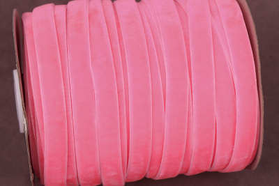 Лента бархатная 10мм Розовый 8526 - изображение