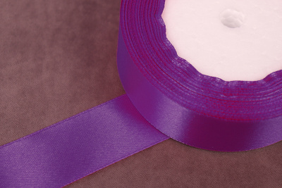 Лента атласная 25мм Т.Сиреневый №029 - изображение