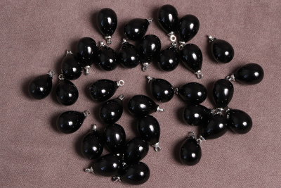 Бусины-подвески 10мм жемчуг-капля Черный - изображение
