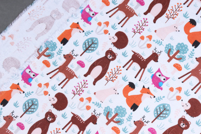 Фланель набивная Лесные звери - изображение