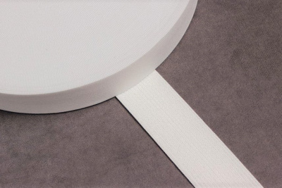 Тесьма эластичная 25мм Стандарт Белый - изображение