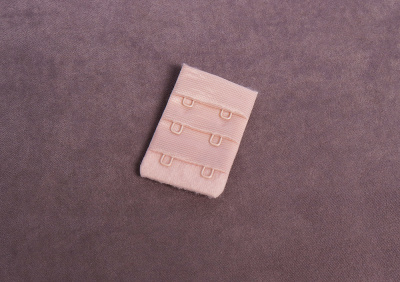 Застежка для бюстгальтера 32мм 3ряда 2крючка Серебристый пион - изображение