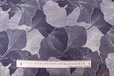 Жаккард металлик Ракушка Голубой/т.синий - изображение