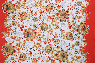 Рогожка набивная Новая хохлома - изображение