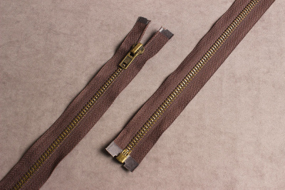 Молния разъёмная 80см металл Т8 Коричневый/антик - изображение