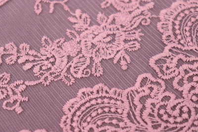 Кружево матовое на сетке 130мм Пыльная роза - изображение
