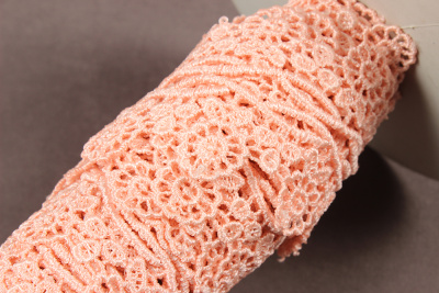 Кружево 55мм гипюр Персиковый - изображение