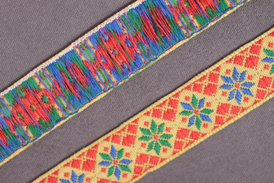 Лента 18мм жаккардовая 9099 Желтый/Красный/Зеленый - изображение