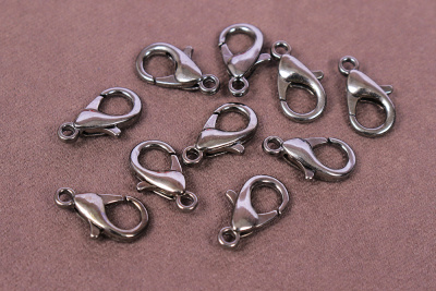 Карабин 14мм для бижутерии Т. Серебро - изображение