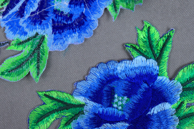 Термоаппликация Цветы Голубой - изображение