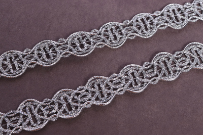 Тесьма 20мм плетеная Серебро - изображение