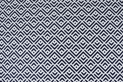 Трикотаж лапша Геометрия Молочный/синий - изображение