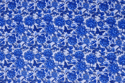 Бязь-универсал П13-150 ИВ Синие цветы на белом - изображение