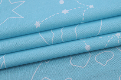 Бязь набивная 150 Ив 120 гр/м.кв. Астронавты компаньон - изображение