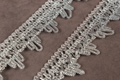 Тесьма 28мм плетеная Серебро - изображение