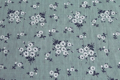 Марлевка MOOKKA Цветы на пыльно-зеленом - изображение