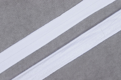 Трикотажная бейка 15мм блестящая Белый - изображение