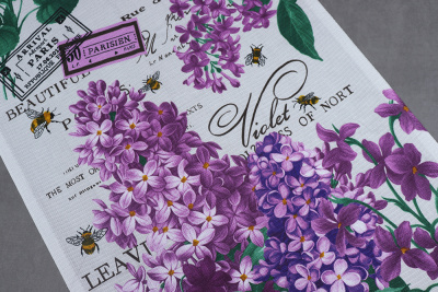 Полотно вафельное Тейково Сиреневый букет - изображение