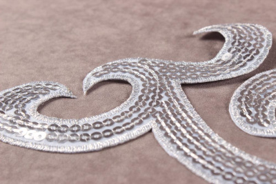 Термоаппликация с пайетками Орнамент Серебро 8630 - изображение