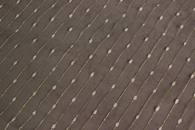 Сетка вышивка металлик 15309 Серый/золото - изображение