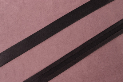 Атласная косая бейка 20мм Черный 322 - изображение