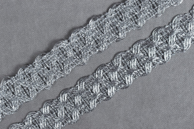 Тесьма 23мм TBY 904 металлизированная  Серебро - изображение