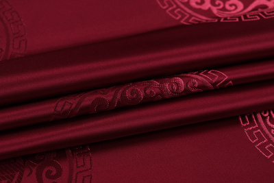 Жаккард монгольский медальон Бордовый - изображение