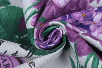 Полотно вафельное Тейково Сиреневый букет - изображение