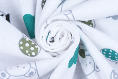 Фланель набивная Панда-зайчонок с шариком - изображение