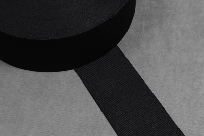 Тесьма эластичная 70мм Стандарт Черный - изображение