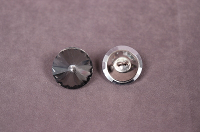 Пуговица 22мм мебельная Металл/Страза Черный - изображение