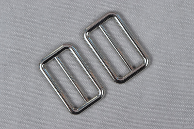 Пряжка металлическая Рамка с перекладиной 38мм Никель - изображение