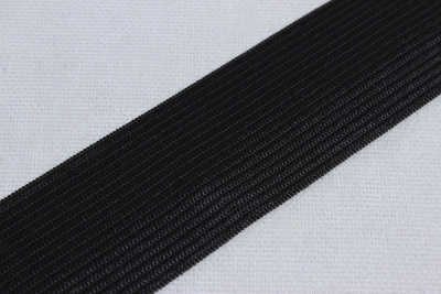 Тесьма эластичная 30мм Стандарт Черный - изображение