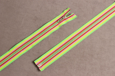 Молния декоративная 70см металл Зелёный/желтый/сиреневый - изображение