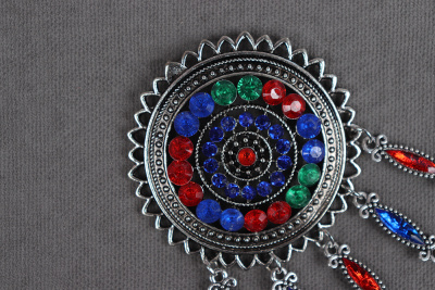 Этническое украшение 55*100мм подвеска m6933 Серебро - изображение