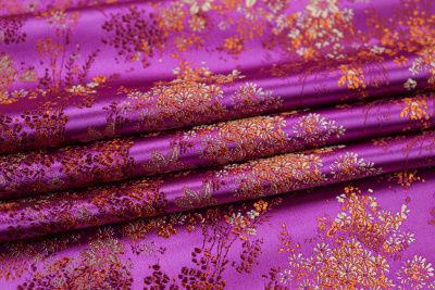 Шелк-жаккард цветы диагональ Фиолетовый - изображение