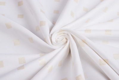 Тик набивной 220 Квадратики на белом - изображение