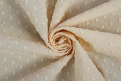 Хлопок вышивка Доби Св.бежевый - изображение