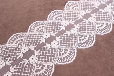 Кружево на сетке 125мм Винтаж Белый - изображение